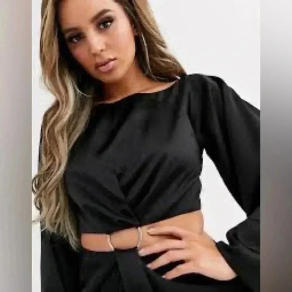 NWT SIGNIFICANT OTHER DUSK BLACK CUTOUT LONGSLEEVE ROMPER - Picture 2 of 7